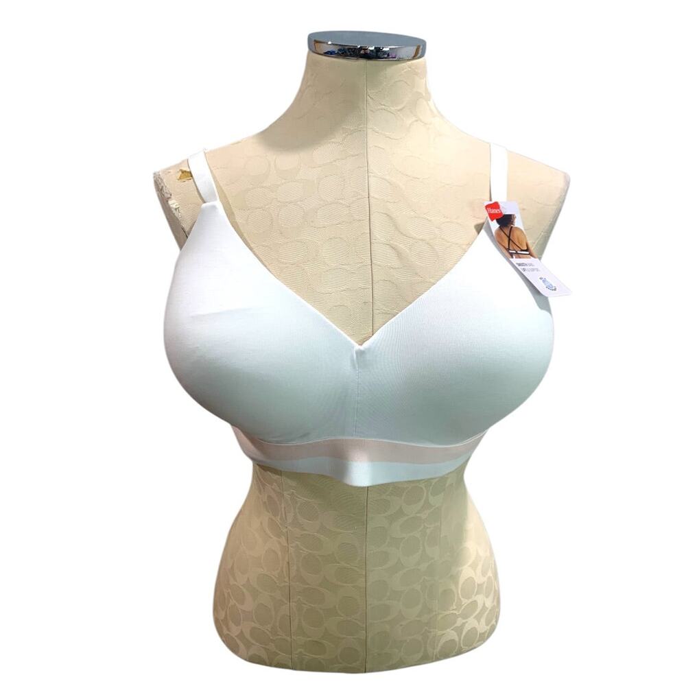 3XL Hanes New Comfort Flex Wireless‎ T-Shirt Bra White MHG568